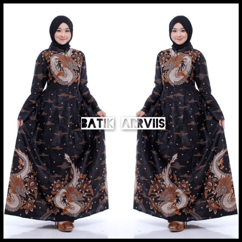 BAJU GAMIS BATIK WANITA-GAMIS SYARI-GAMIS BATIK JUMBO-GAMIS BATIK KOMBINASI-GAMIS KATUN-BATIK MODERN