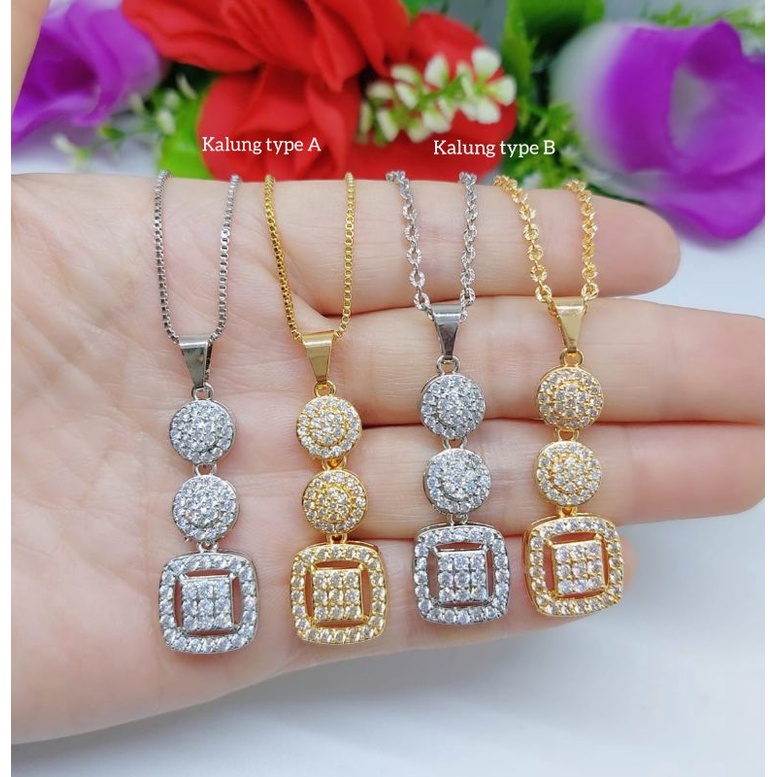 Set Kalung+Liontin Xuping Permata 050.051 Lapis emas 18k