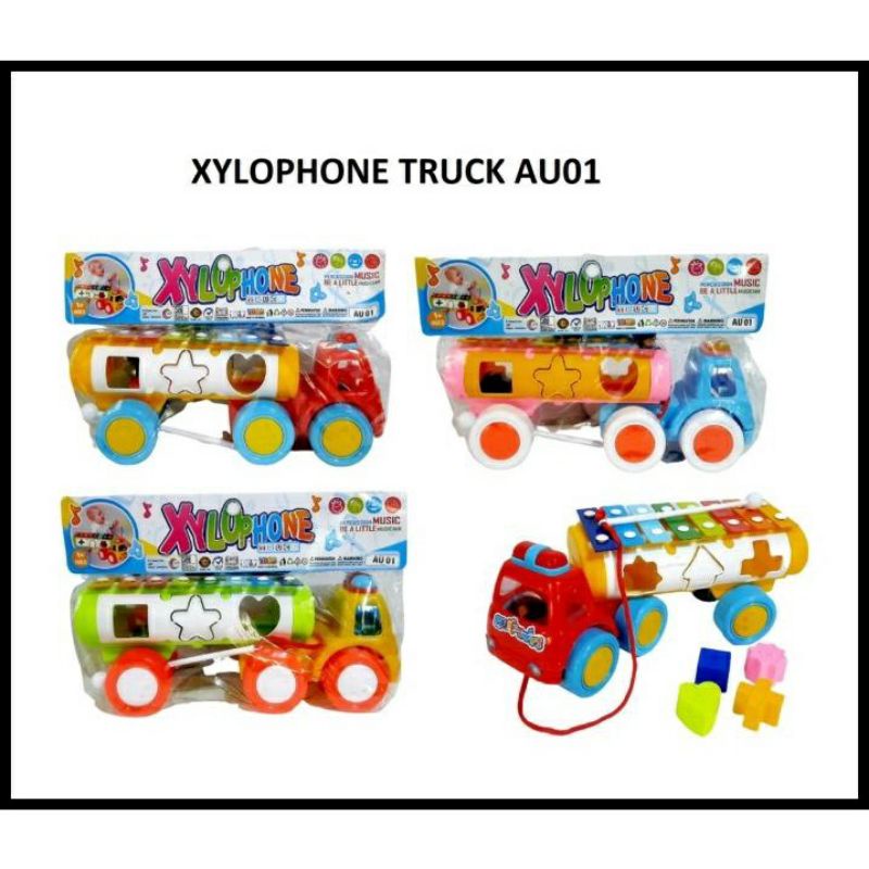 Mainan Anak Truk Edukasi 3in1/ Mainan Truk Kulintang Xylophone/Mainan Truk Puzzle Murah