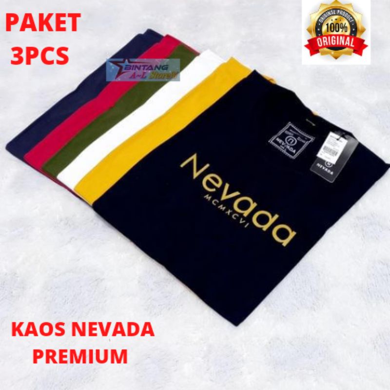 Baju Kaos Pria Distro 3pcs 100k Lengan Pendek Dewasa / Kaos pria distro  / kaos Nevada Keren Murah Berkualitas Premium Tshirt Cowok Cewek / baju nevada distro