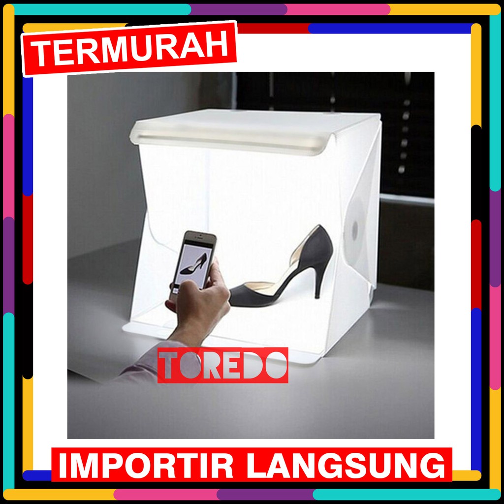 PHOTOBOX + LED Photo Studio Mini Box Portable Lampu Kotak Lipat