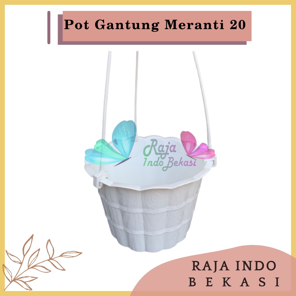 Pot Gantung Meranti 20 Putih Pot Bunga Gantung Motif Gentong Mirip Country Murah Termasuk Tali Pot Bunga Gantung Murah Grosir Unik Plastik Putih