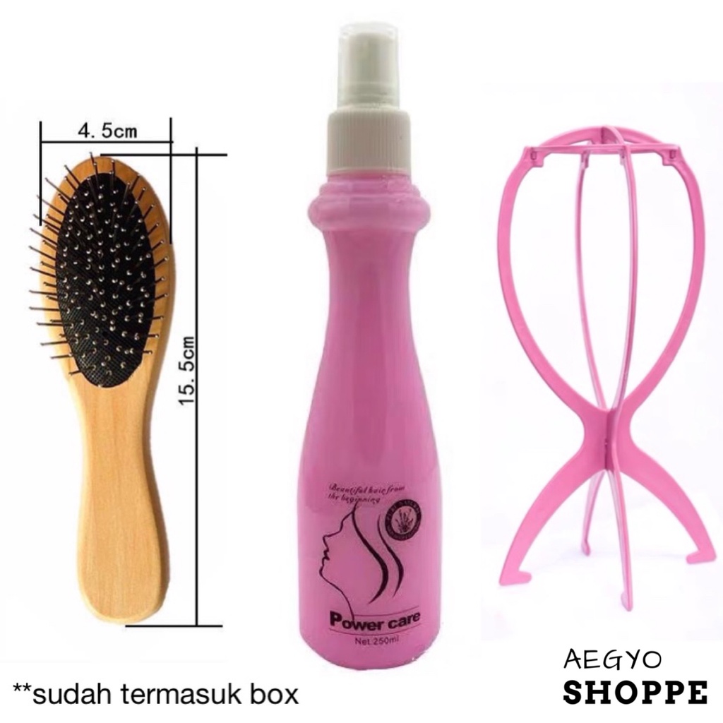 perawatan rambut palsu / sisir wig vitamin wig wig stand sisir hairclip vitamin hairclip (SUDAH TERMASUK BOX) wig care solution