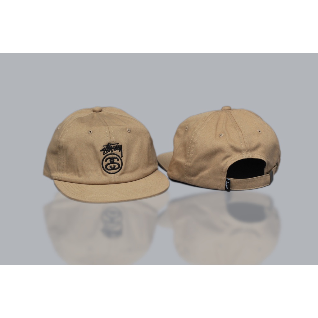Topi 6 panel St*ssy Stock Lock Strapback Cap