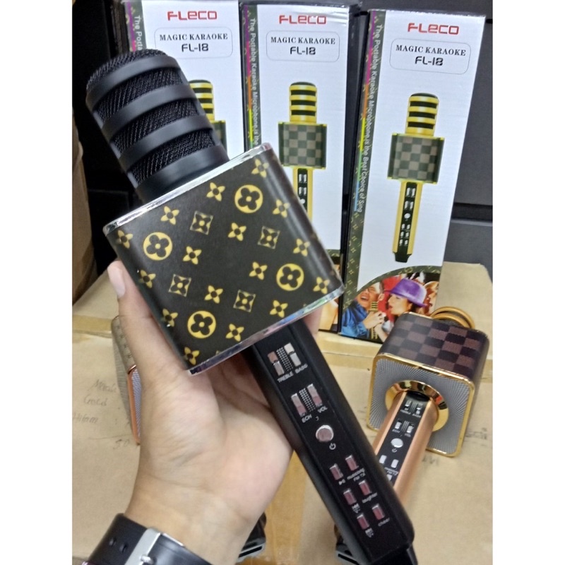 GROSIR MICROPHONE BLUETOOTH MUSIC KARAOKE FLECO SD-18 ADA SUARA TEPUK TANGAN NYA