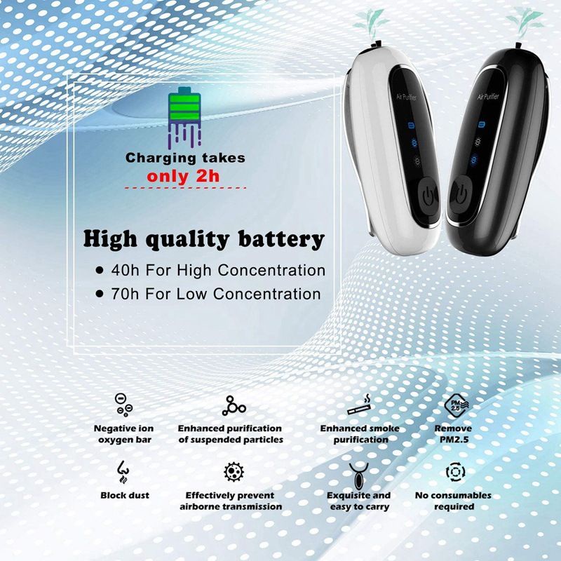 Kalung Air Purifier Clip Klip  ( 2 in 1 ) 160 juta ion / Air Purifier Necklace Anti Virus