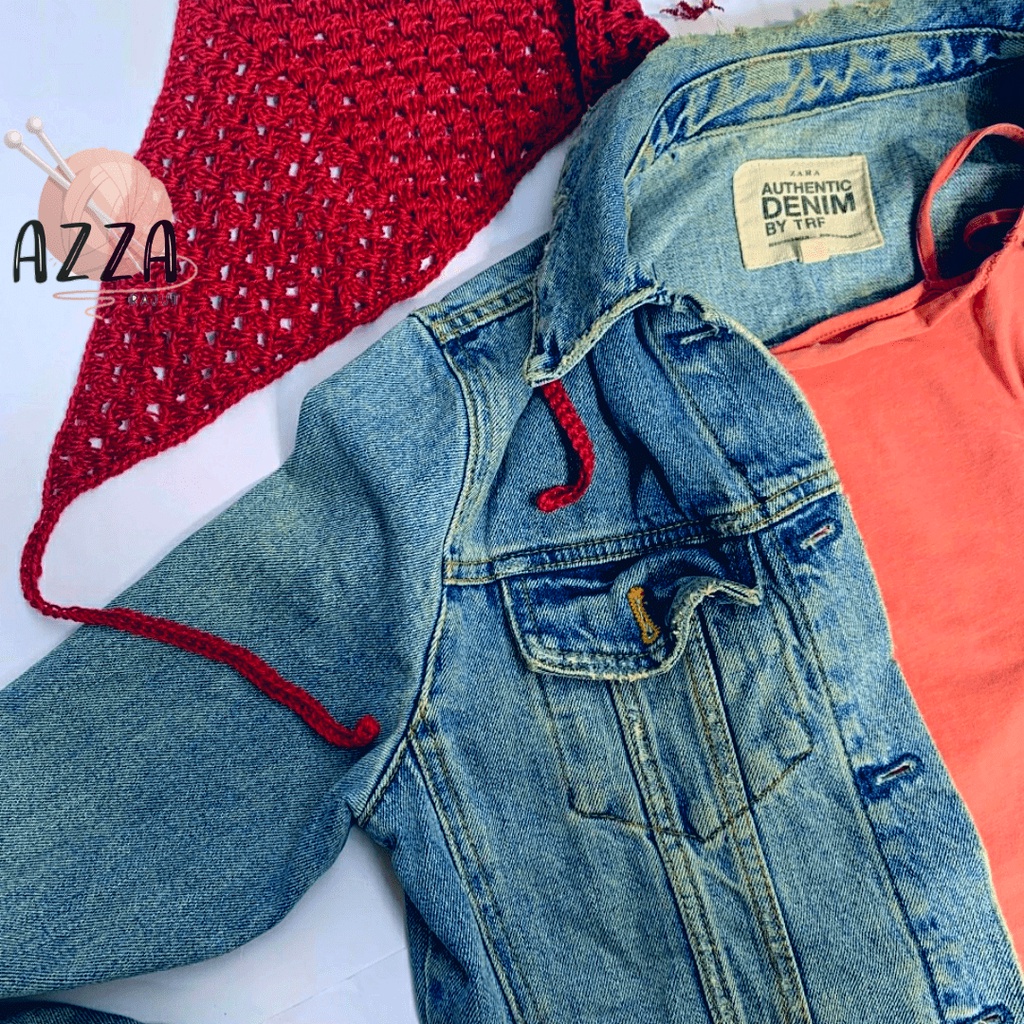 PART 1    bandana rajut / bando rajut segitiga / bandana rajut segitiga