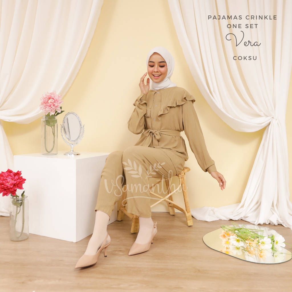 Pajamas / Piyama One Set Kemeja Rayon Crinkle Premium Vera