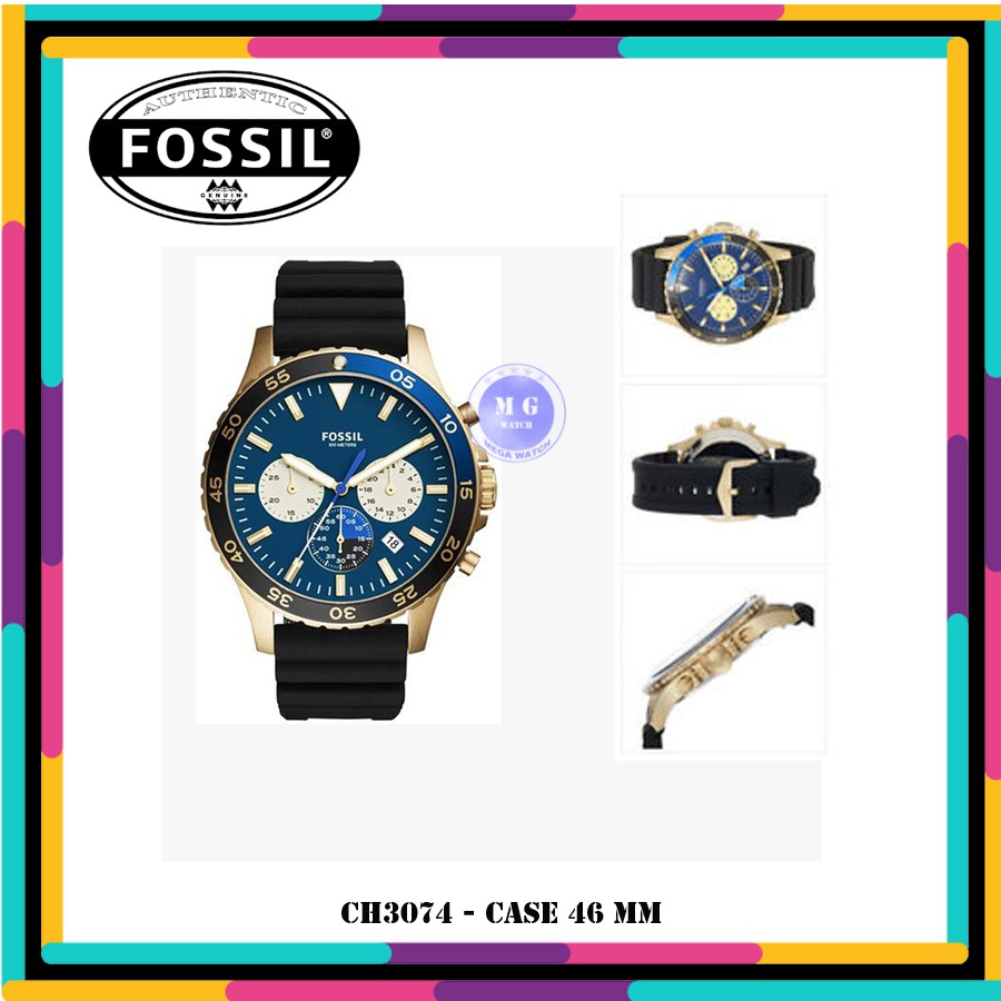 Jam Tangan Pria Fossil Original CH3074 Crewmaster Blue Dial  MURAH