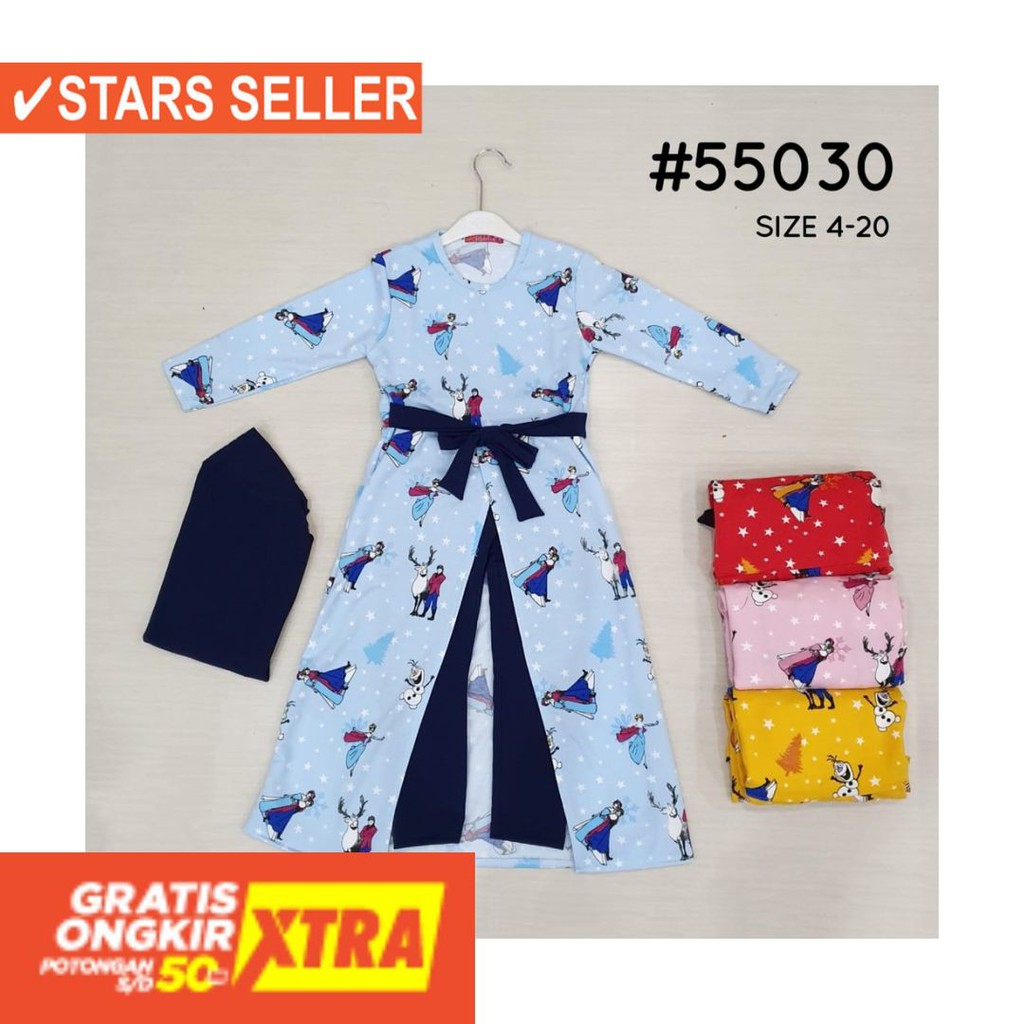 BUSANA MUSLIM PEREMPUAN FASHIONABLE CEWEK CANTIK / GROSIR 3set Set Long Cardi CATHERINE KIDS 16-20