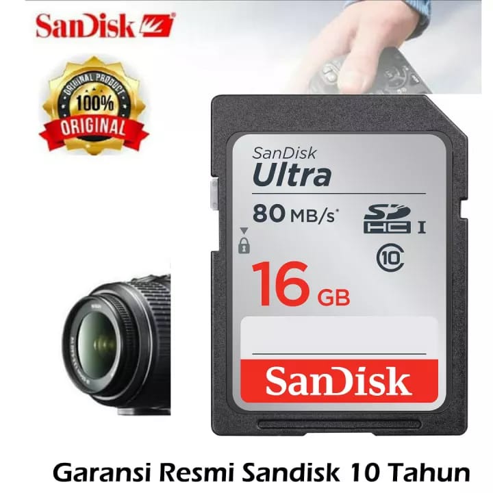 Memori Kamera SanDisk Ultra SDHC 16GB Memory Camera SD card 16 GB Memori Kamera Garansi Resmi Barang Original