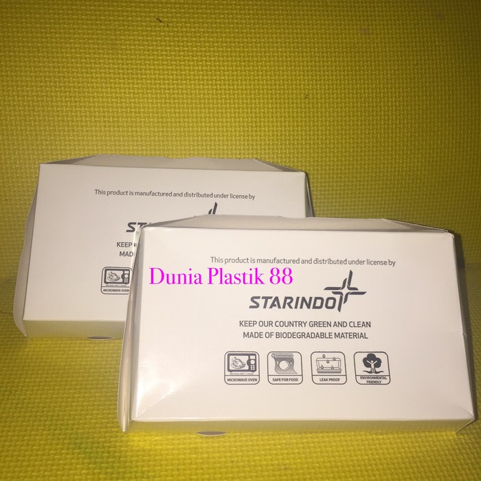 

Dijual isi50pc PAPER LUNCH take away box kotak dus makanan nasi KERTAS uk L Diskon