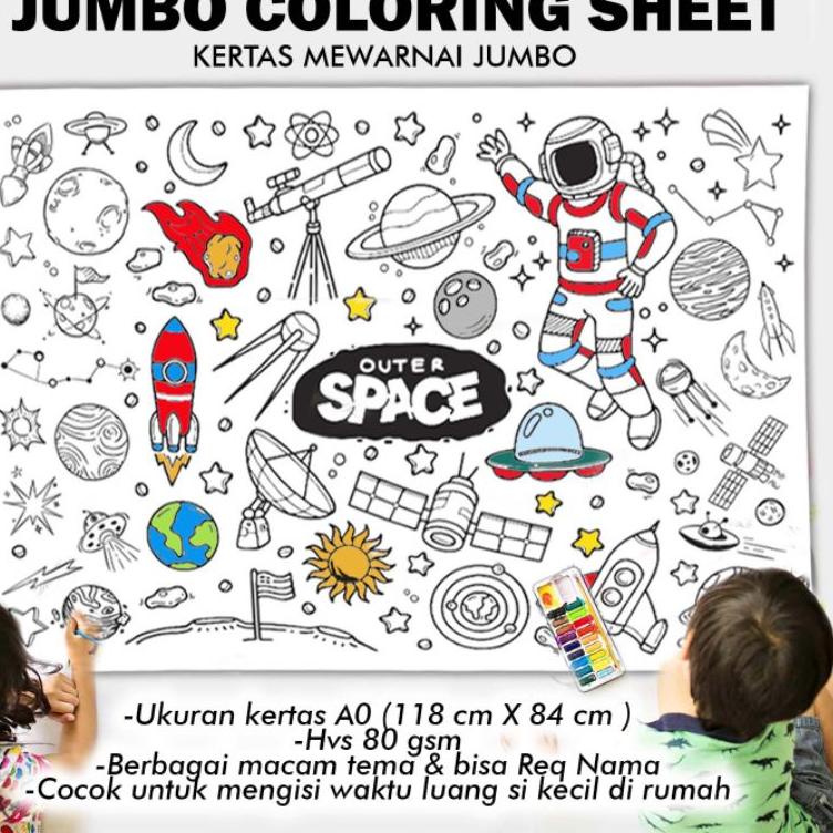 

KUYR JUMBO COLORING SHEET bisa custom nama KIDS GIANT POSTER 84x118cm KERTAS MEWARNAI BESAR MAINAN ANAK AOT ATTACK ON TITAN AMONG US SPACE PRINCESS CARTOON ₵ 39
