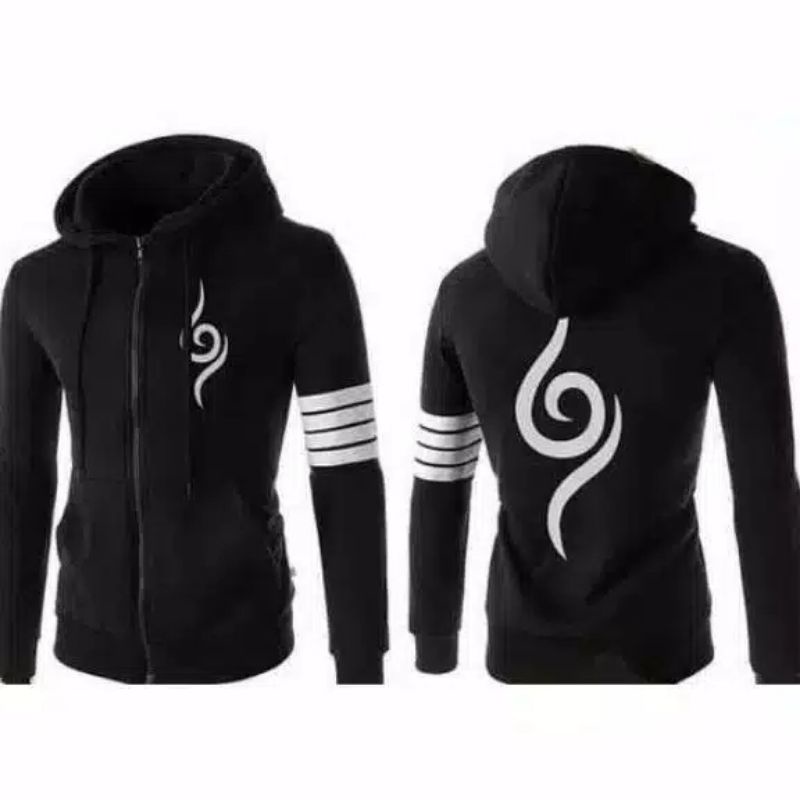 JAKET SWEATER HOODIE WIBU PRIA-WANITA ANIME NARUTO ANBU KONOHA STRIP COOSPLAY KEREN TERLARIS-JAKET A