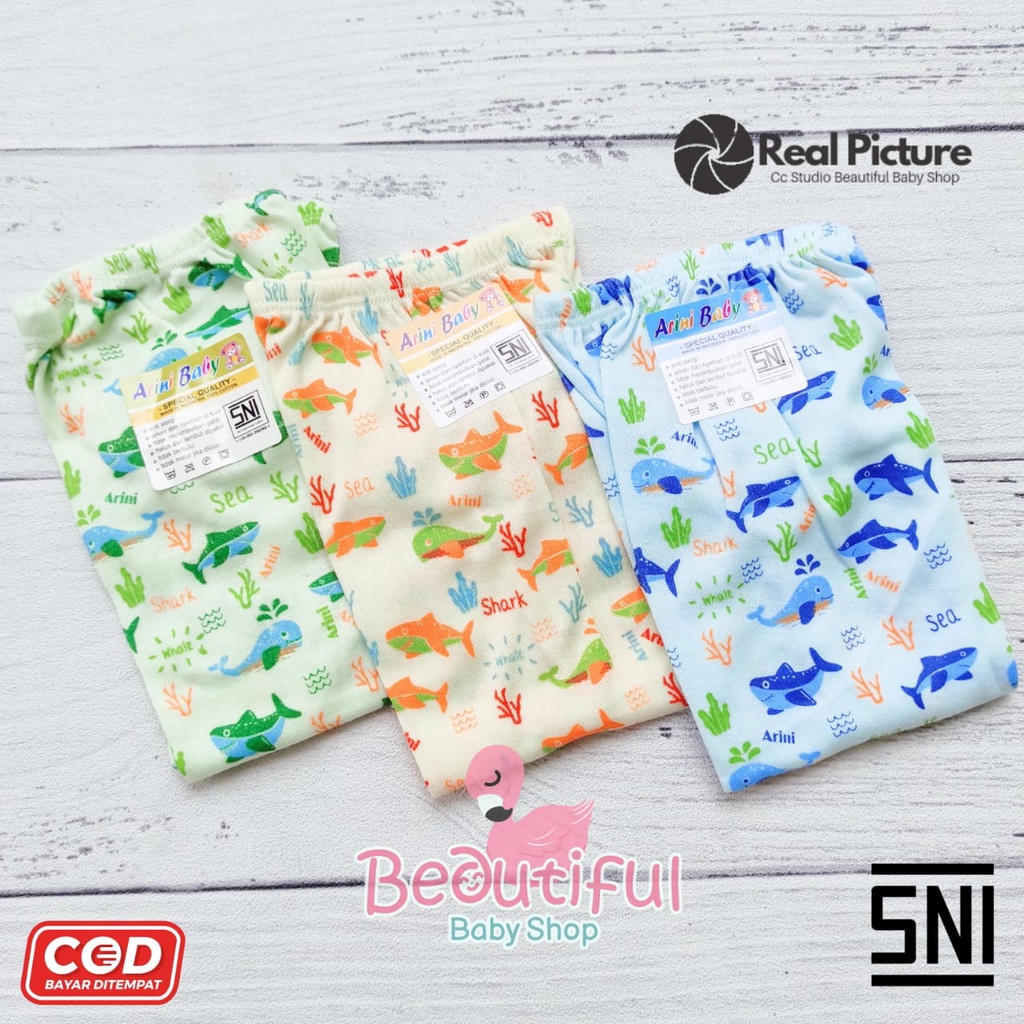 3pcs Celana Panjang Bayi SNI SMLXL Motif Sea / Celana Panjang Bayi Arini Baby / Baby.ou