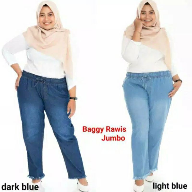 CELANA JEANS DENIM BAGGY PANTS RAWIS JUMBO FIT XXL