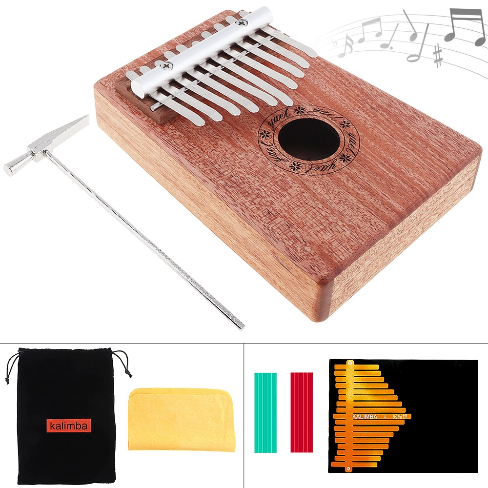 Kalimba Piano Jari Jempol Mini 10 Kunci Bahan Kayu Mahoni Alami