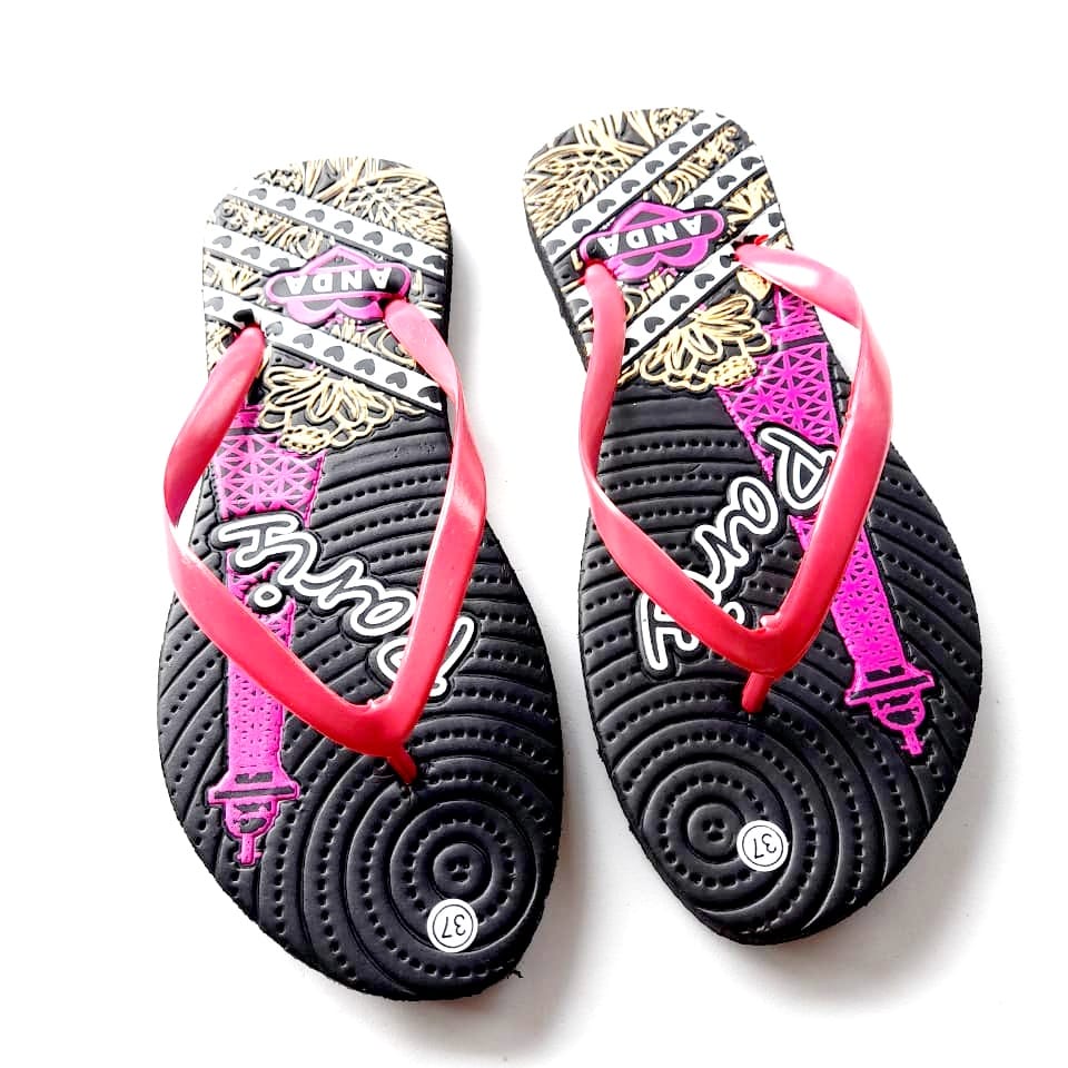 Sandal japit wanita motif paris