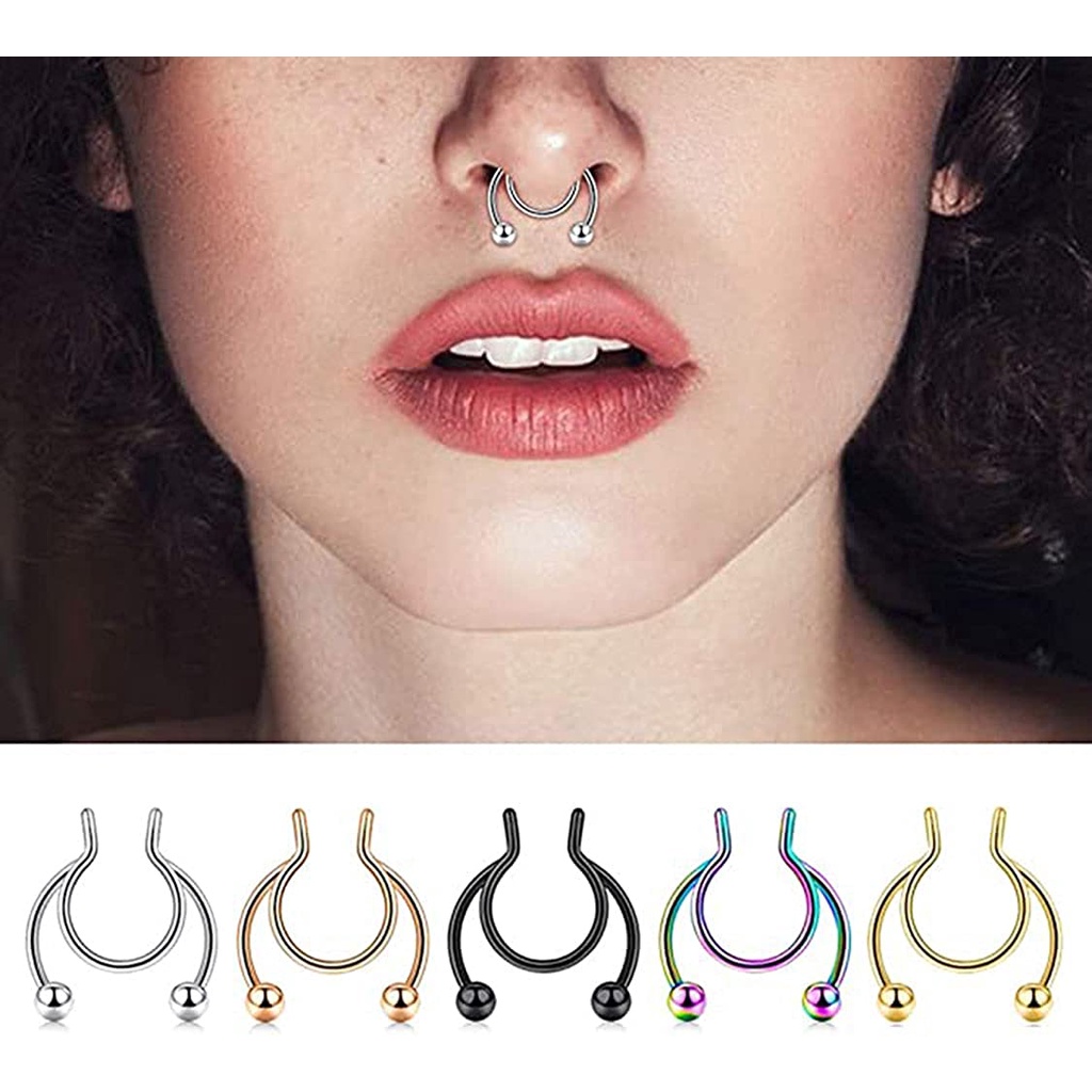 BP0150 - Nose Ring Clip On Anting Jepit Hidung Tanpa Tindik Bollywood Lebaran Idul Fitri Hari Raya Arabian Timur Tengah