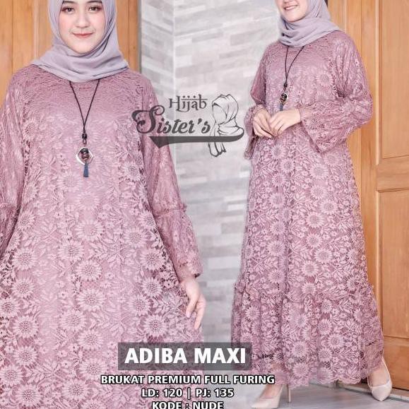 Murah ー ADIBA MAXY DRESS BRUKAT JUMBO LD 120 GAMIS BRUKAT JUMBO ❇