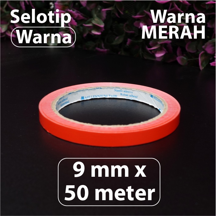 

Isolasi Merah 9 mm x 50 meter - Selotip Lakban