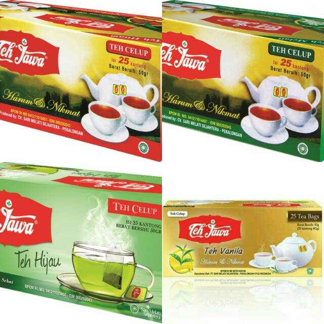 

Teh Jawa Celup Hitam Melati Hijau Green Black Jasmine Vanilla Celup 25 Kantong GT25 JT25 BT25 VT25