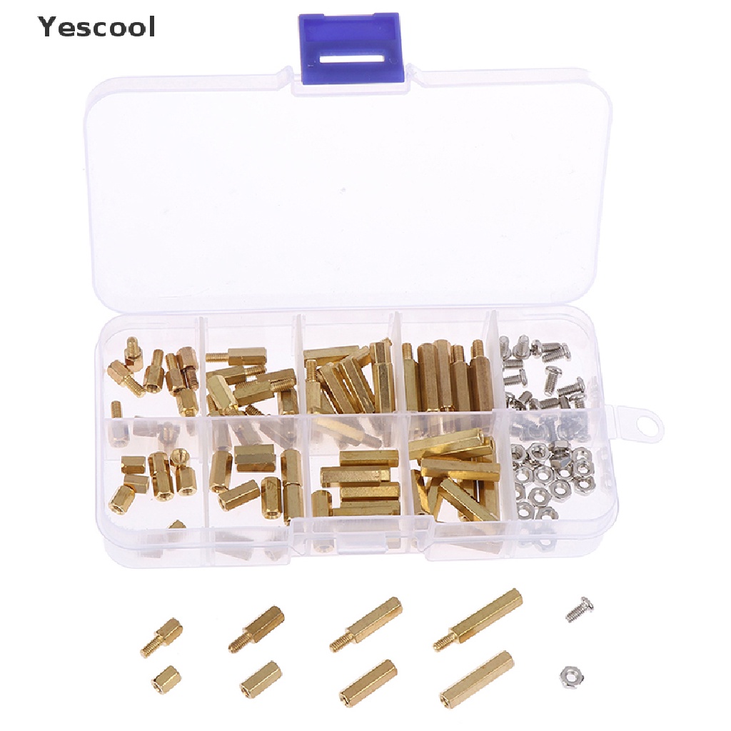 Yescool 120Pcs Sekrup hex M3 male female Bahan Kuningan Untuk Papan pcb