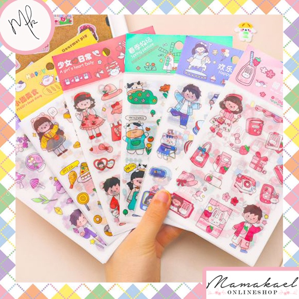 

Sticker diy 1 set isi 4 lembar hiasan planner journal diary lucu cute MK1160
