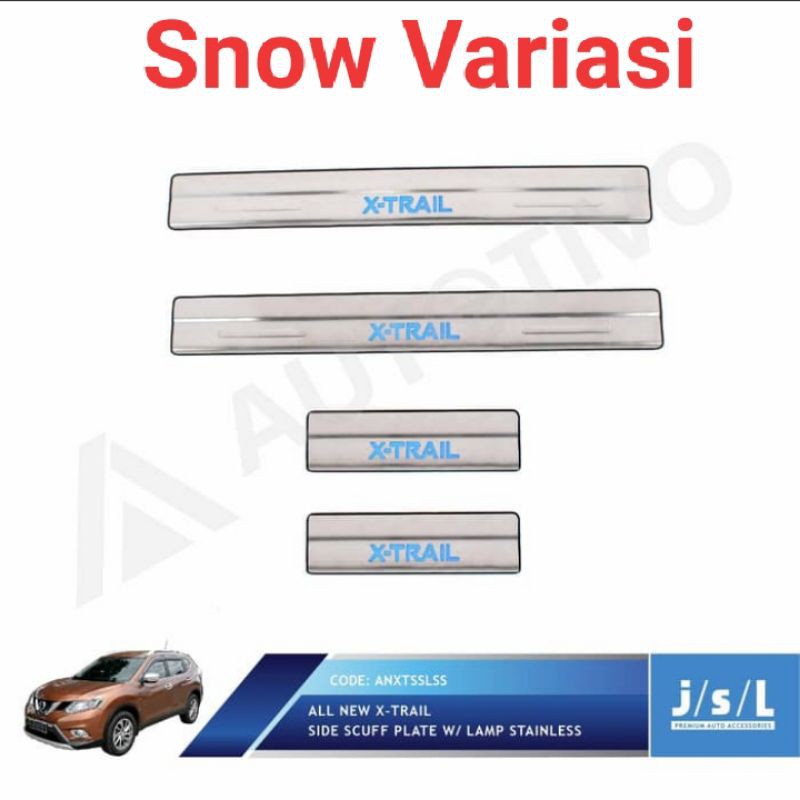 Grand All New Xtrail sillplate samping Side scuff plate stainless with lamp JSL