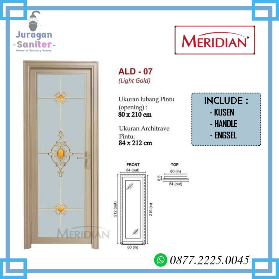 Pintu Aluminium Kamar Mandi MERIDIAN ALD 07