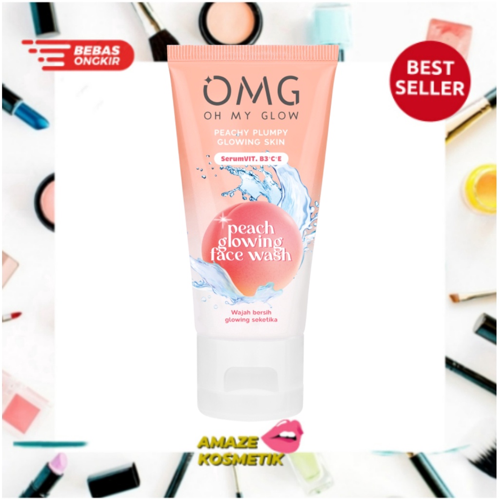 OMG Peach Glowing Face Wash 50gr - Amaze_Kosmetik