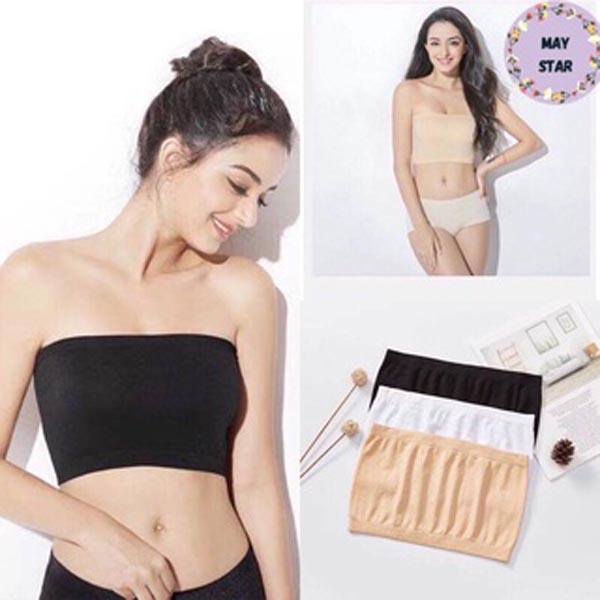 Bra Kemben BH Tanpa Kawat Polos Strapless Fashion Wanita Polos Murah_Cerianti