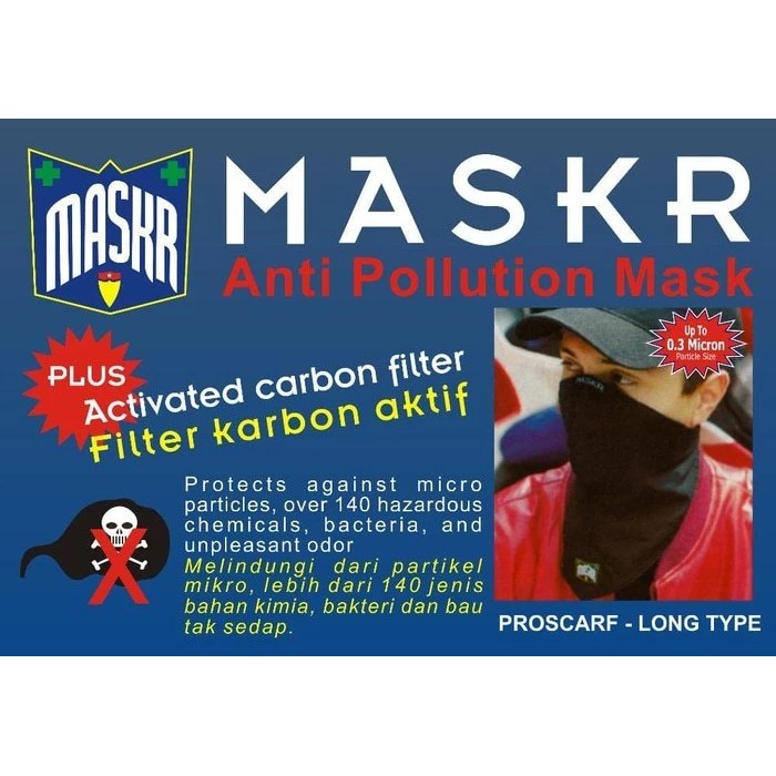 Masker Karbon Aktif merk MASKR Anti Polusi Melindungi dari debu polusi dan Virus