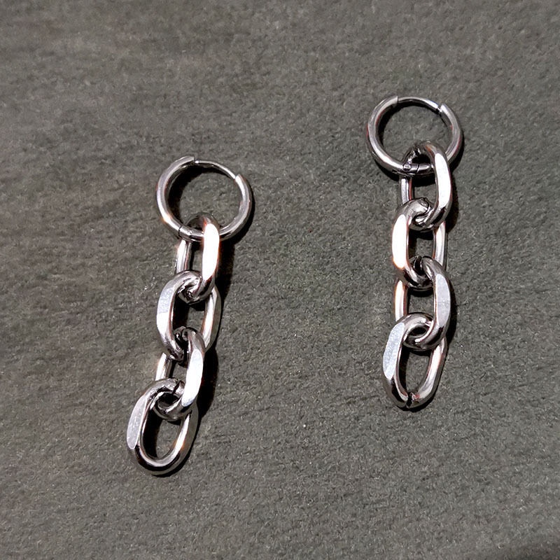 Klasik perhiasan baja titanium set sederhana tebal chain kalung hip hop Gelang ornamen aksesoris had