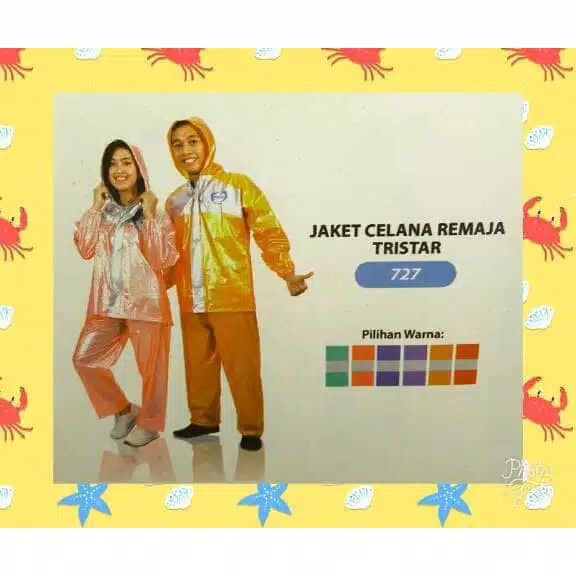 Jas Hujan Jaket Celana TRISTAR Plevia 727 Setelan Raincoat Hujan Remaja ABG Anak Tanggung