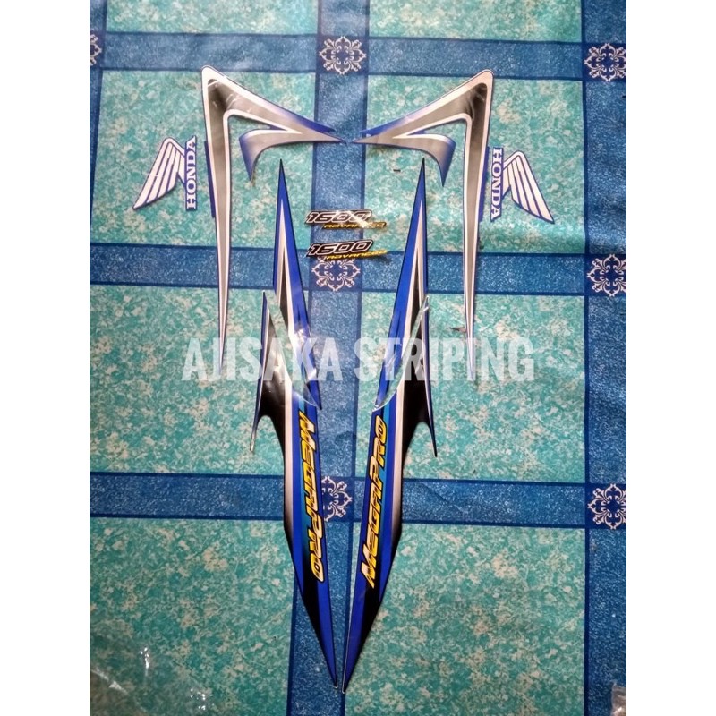 striping megapro 2006 2007 hitam biru hitam stiker megapro 2006 2007 biru