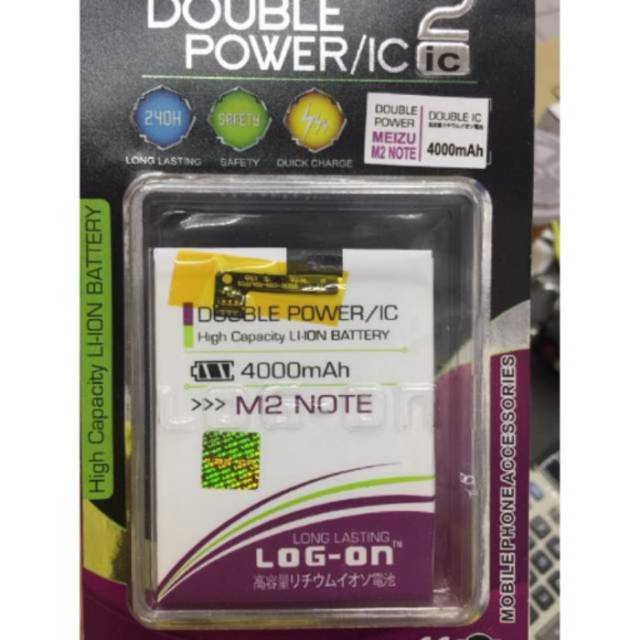 Baterai Log on Meizu M2 Note Batre BT42C Double Power Double IC Batre Tanam
