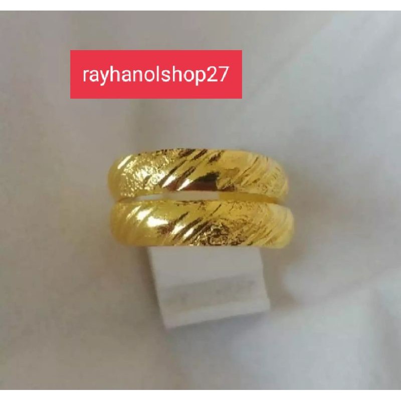 [ BAYAR DITEMPAT ] Cincin siliasih Ukir lapis emas 24k mewah