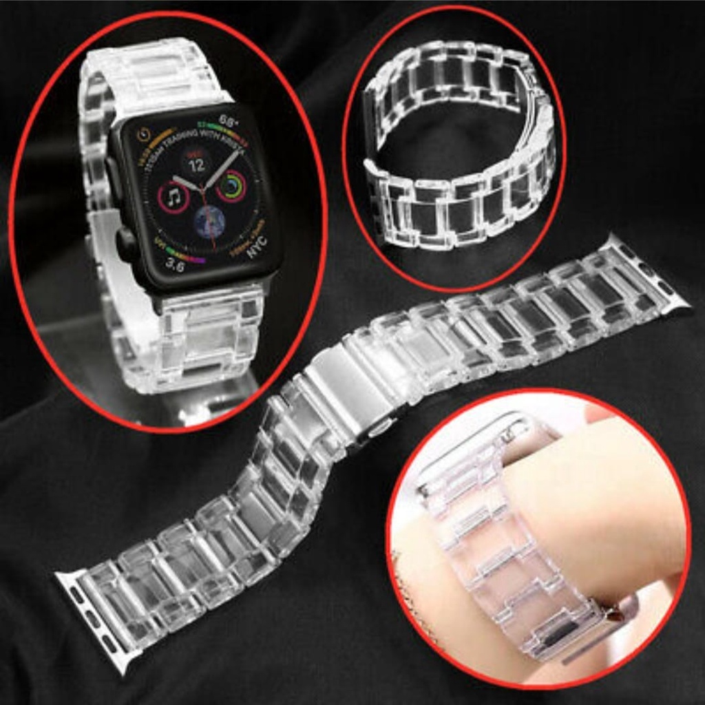 Strap Apple Watch Glassy Resin Band 38mm/40mm/41mm/ 42mm/44mm/45mm/49mm