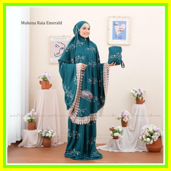 Mukena Dewasa Bahan Katun Rayon Premium Motif Terbaru 2022 Murah Mukena Dewasa Rayon Bordir Raia Eme