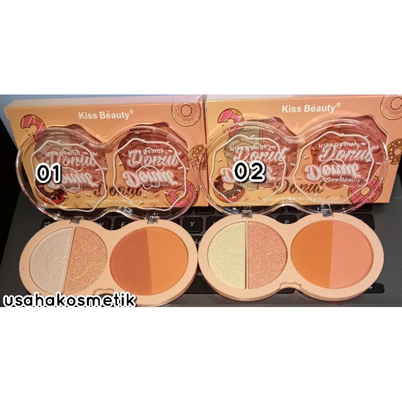 TERMURAH  Blush on+highlighter Cat Claw Kiss Beauty isi 3 | Donut isi 2 Super Besar No.83103-03 | 83108-03