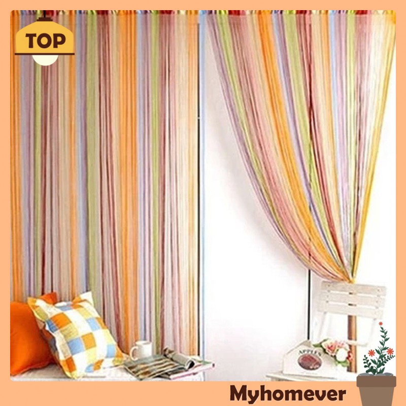 Colorful String Curtain Shiny Glitter Line Curtain Window For
