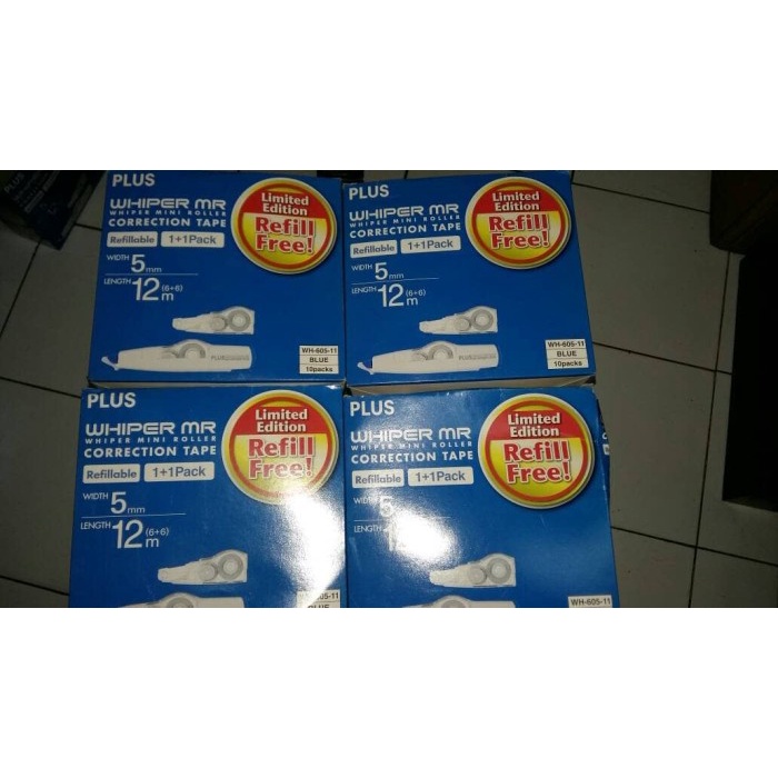 

Unik Correction Pen Tip Ex Plus Wh 645 Whiper Roller + Free Refill. Hemat