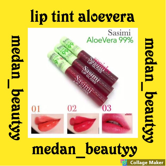 LIP TINT SASIMI ALOEVERA - SASIMI LIPTINT ALOEVERA 92 % - LIPGLOSS SASIMI