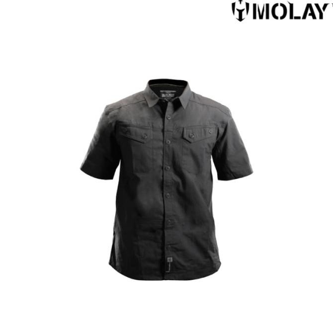 ( BISA COD ) Kemeja Tactical Molay Velox Recon Short Sleeve Outdoor Shirt Original - Raven Shadow, S