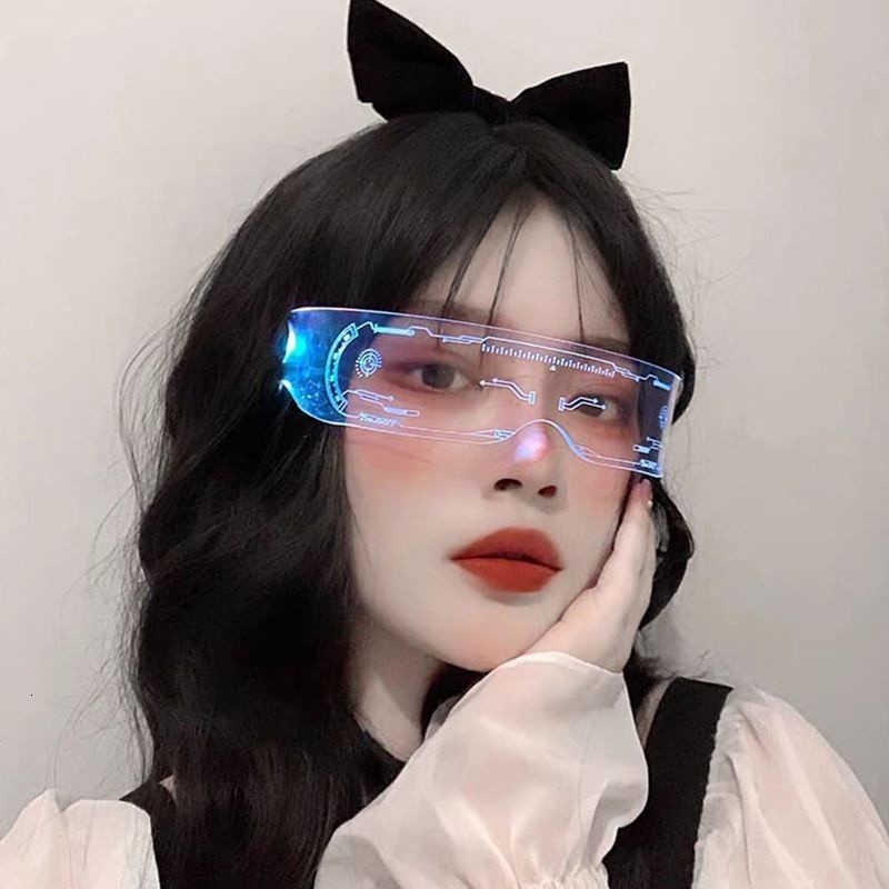 Kacamata Cyber Kacamata Party Glasses Kacamata Property Pesta Bisa Nyala Kacamata Robot Kacamata Gaya Korea Harajuku Kacamata DJ