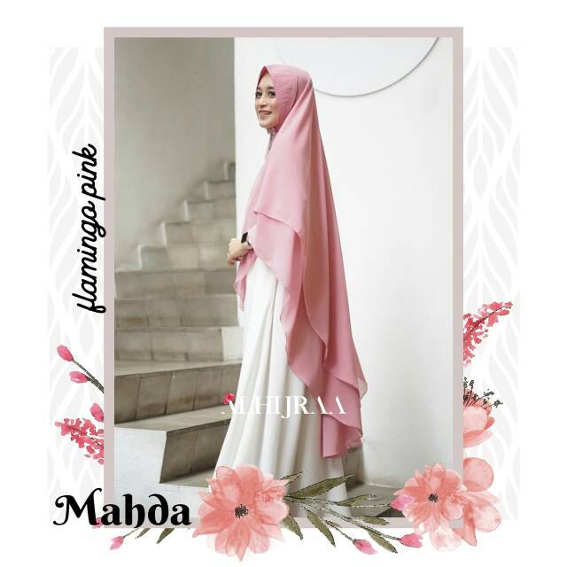 Khimar Mahda By Al Hijra, Hijab warna Maroon 2 Layer bahan Ceruti Georgette yg AdemRingan dan Nyaman