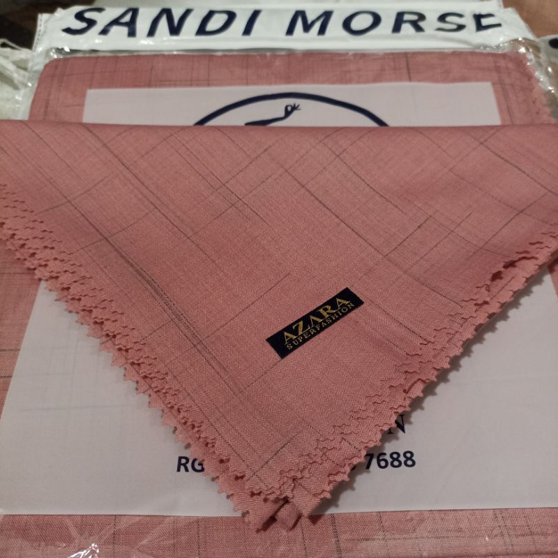 Jilbab SANDI MORSE LC azara voal waffel lasercut terbaru kerudung segiempat murah grosir terbaru-Sanmor Dusty