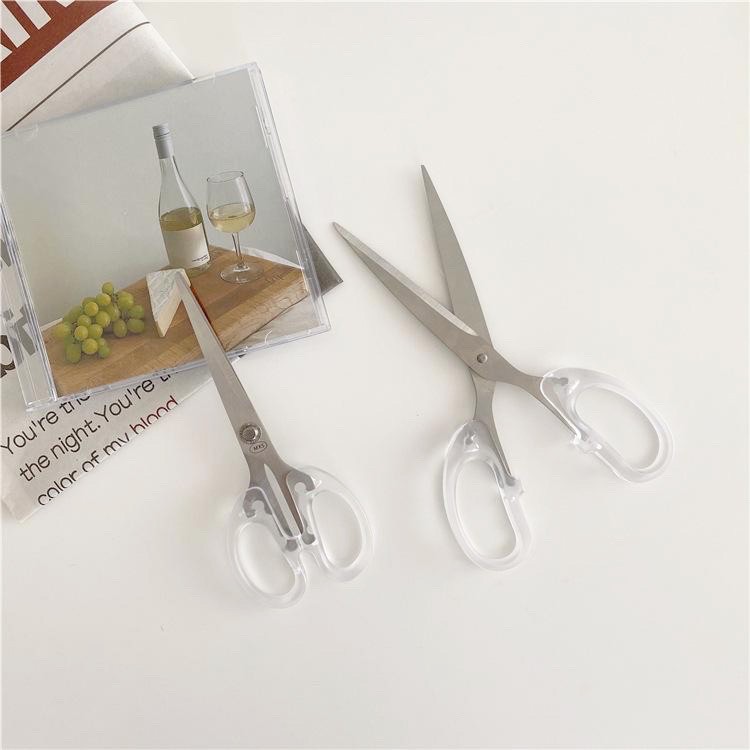 

[SCRIBBLE_ID] 1 Pc Gunting Kertas Aesthetic Transparan Transparant Scissors Scrapbook Use Jurnal