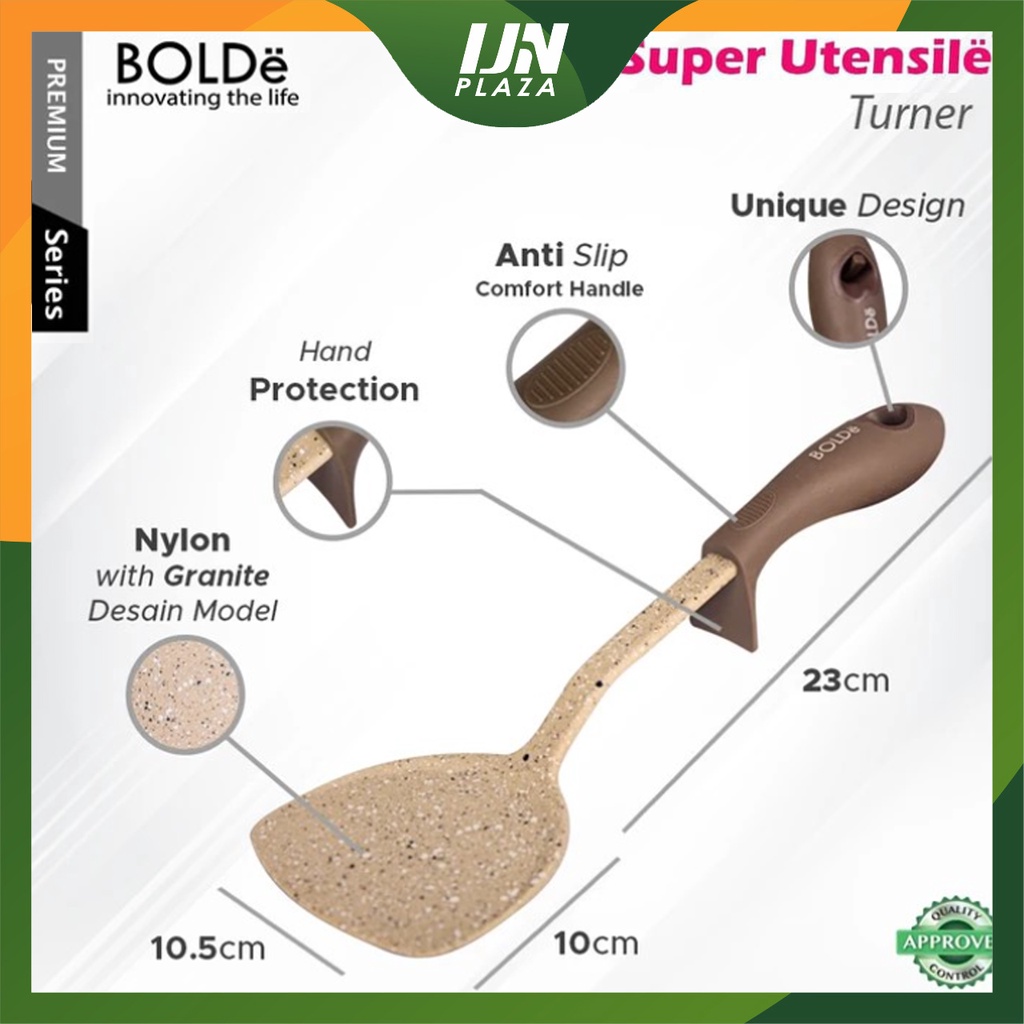 ❤ IJN ❤ BOLDe Super UTENSILE Granite Series SPATULA Beige Alat Masak Sodet Dapur Nylon Food Grade